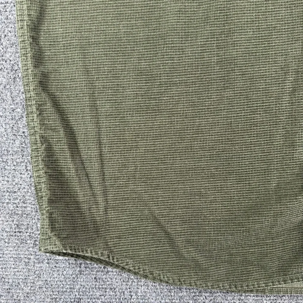 Banana Republic Corduroy Shirt Mens XL Extra Large Green Untucked Fit Fine Wale